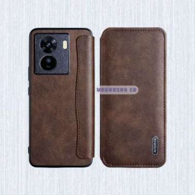 FLIP LEATHER CASE VIVO IQOO Z7 5G / IQOO Z7X - CASING VIVO IQOO Z7 5G VIVO IQOO Z7 5G HITAM