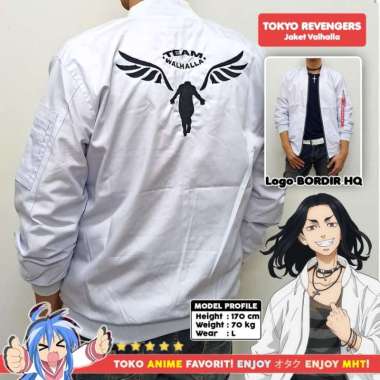 Jaket Bomber Anime Tokyo Revengers Valhalla Keisuke Baji Manga White XL