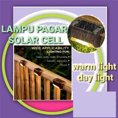 LAMPU PAGAR TAMAN LED TENAGA SURYA lampu tangga sinar matahari HITAM DAYLIGHT