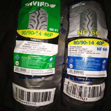 Ban Luar Tubeless IRC 80/90-14 Dan 90/90-14 Free 2 Pentil
