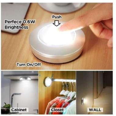 Lampu LED Stick and Click Tempel Lemari Kabinet Darurat Baterai AAA
