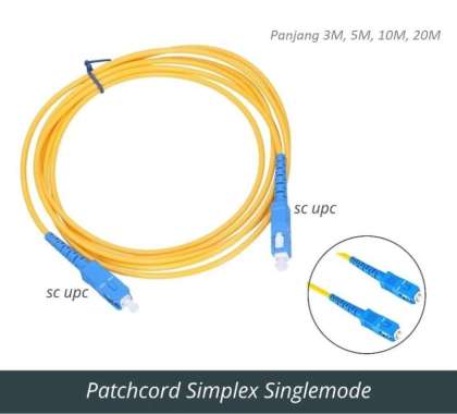 Kabel Fiber Optic FO Patchcord Simplex Single SC-SC UPC 3M 5M 10M 20M 20 Meter