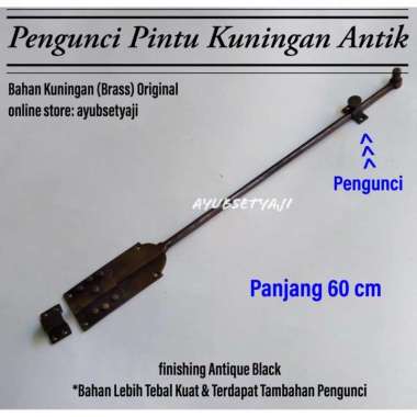 Gembok Pintu 60cm Grendel Panjang Kuningan Batavia 60 cm Kuningan kuno Kuning Polish