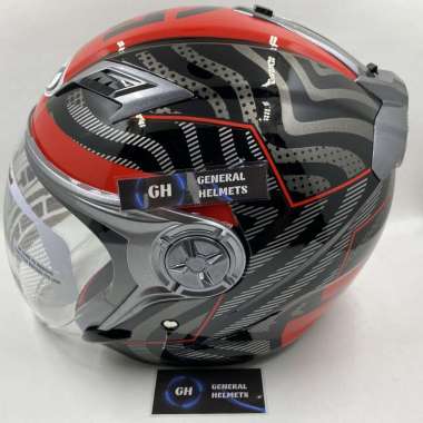 HELM NHK GLADIATOR MOTIF UNITY BLACK RED GLOSSY M