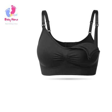 Bra Menyusui Jumbo Kancing Depan Tanpa Kawat Bh Menyusui Bahan Katun L(36-38)80-85A-E hitam