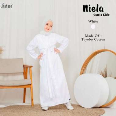 Gamis Niela Kids / Pakaian Sarimbit Dan Couple Nielan / Jeehana 10 White