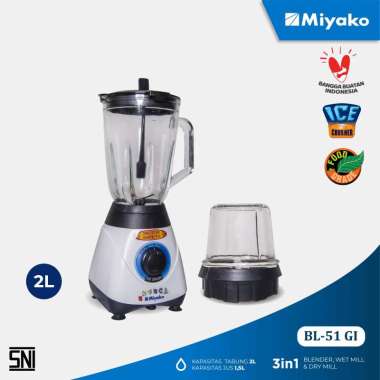 MIYAKO BL-51 GI Blender Kaca 3in1 Wet & Dry Mill [1.5L]