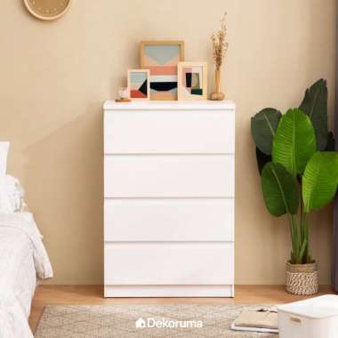 Dekoruma KAZE Lemari Laci 4 Pintu Putih - Kabinet Laci - Drawer Chest
