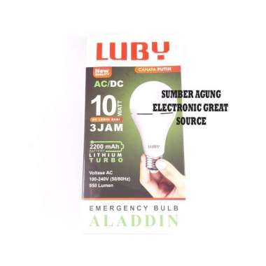 Bolam Mati Lampu Luby Aladin 10W Aladdin AC DC Magic Menyimpan Daya Listrik