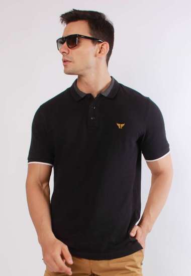 Emba Classic Biogo Hitam Kaos Polo Pria Lengan Pendek L