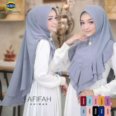 KHIMAR JILBAB AFIFAH REMPEL HIJAB SYARI KHIMAR/ HIJAB INSTAN ABU