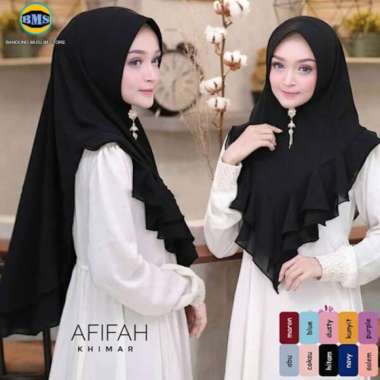 KHIMAR JILBAB AFIFAH REMPEL HIJAB SYARI KHIMAR/ HIJAB INSTAN HITAM