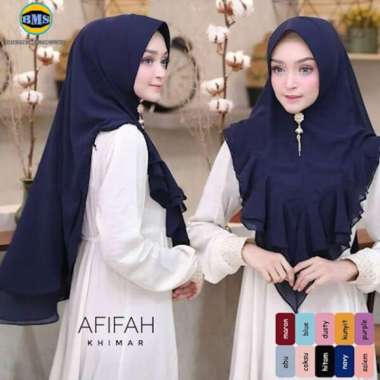 KHIMAR JILBAB AFIFAH REMPEL HIJAB SYARI KHIMAR/ HIJAB INSTAN NAVY
