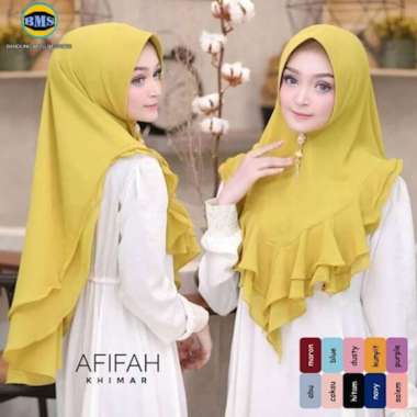 KHIMAR JILBAB AFIFAH REMPEL HIJAB SYARI KHIMAR/ HIJAB INSTAN KUNYIT