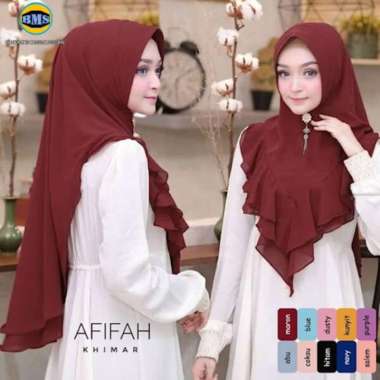 KHIMAR JILBAB AFIFAH REMPEL HIJAB SYARI KHIMAR/ HIJAB INSTAN MAROON