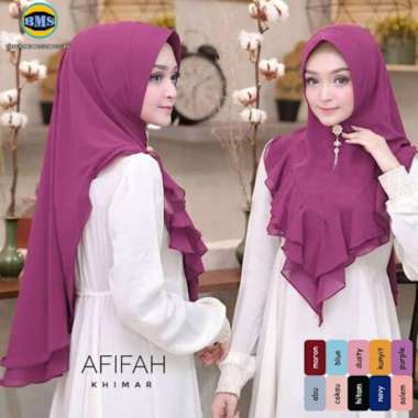 KHIMAR JILBAB AFIFAH REMPEL HIJAB SYARI KHIMAR/ HIJAB INSTAN PURPLE