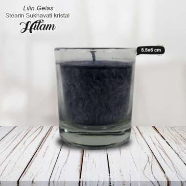 Lilin Hitam Gelas Dekorasi Hiasan Sterain Marble Kristal Sukhavati