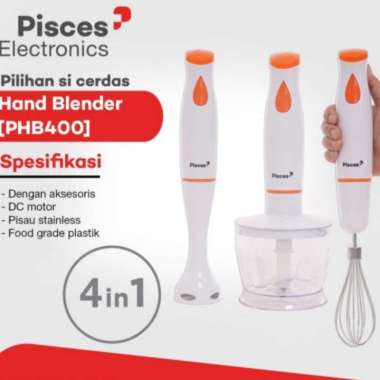 Hand Blender / Blender Tangan 4 In 1 Pisces Phb400 - Choper Daging