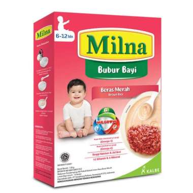 Milna Bubur Bayi 6+ & 8+ 120 gr / Bubur Bayi Milna / Milna Bubur Bayi Beras Merah