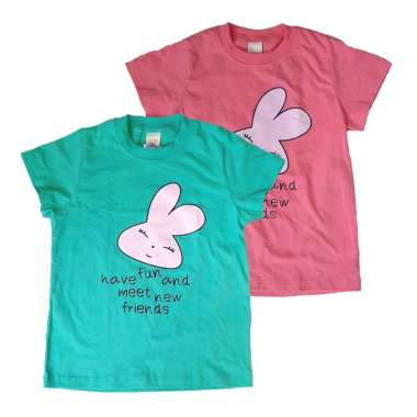PLEU Loose T Rabbit Baju Atasan Anak Perempuan 6 tahun Hijau
