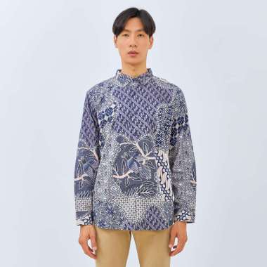 M231 Kemeja Pria Batik Panjang Biru 3071A XL