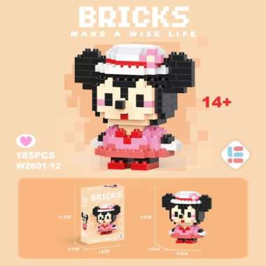 Mainan Block Bricks Education Nano Block Mini Model Karakter Kartun MINNIE