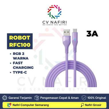 ROBOT RFC100 KABEL DATA TYPE C USB BRAIDED KABEL FAST CHARGING RGB 2 WARNA