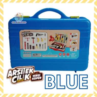 Mainan Alat Tukangan Anak Set Koper TOOL BOX Lengkap BIRU