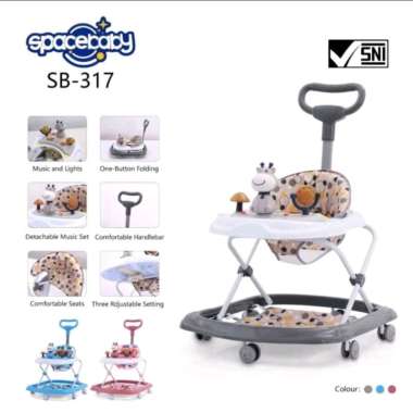 Baby Walker Spacebaby SB 317 Babywalker Space Baby SB317 Dorongan SB-317 Biru