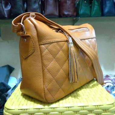 Bossindo Tas Kulit Wanita asli garut ukuran sedang/M (002)