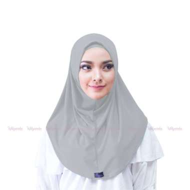 Hijab Instan Short Syria Fashion Kerudung Jilbab Sport Pendek Anti Gerah Nyaman Dipakai silver