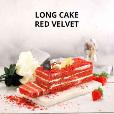 Momolin Bakery Long Cake Red Velvet - Bolu Gulung Roll Cake Red Velvet - Sponge Cake Red Velvet - Ku