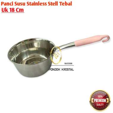 Panci Susu Milk Pot 18 Cm Stainless Stell Murah Tebal / Promo Panci Su Merah Muda