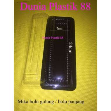 isi50PC MIKA box kotak kemasan 7x24cm plastik BOLU GULUNG kue cake bulat panjang coklat 50PC MIKA BO