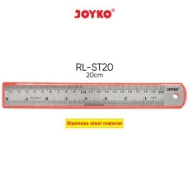 PENGGARIS BESI JOYKO STAINLESS STEEL RULER 20 CM KUAT TIDAK BERKARAT GROSIR MURAH SEKOLAH 20CM ORI P
