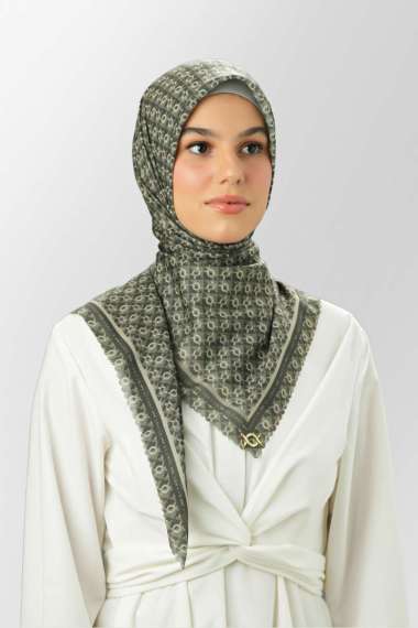 Klamby - Mini Monogram Scarf III Cedar Green