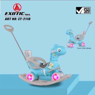 Mainan Anak Exotic ET-2110 Dino Ride On 3in1 Kuda Kudaan ET2110 ET 2110 Biru