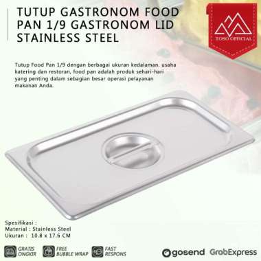 TUTUP GASTRONOM FOOD PAN 1/9 GASTRONOM LID STAINLESS