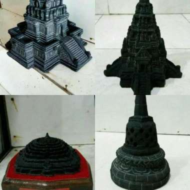 miniatur 4 candi ukuran besar (mendut, borobudur, prambanan, stupa)