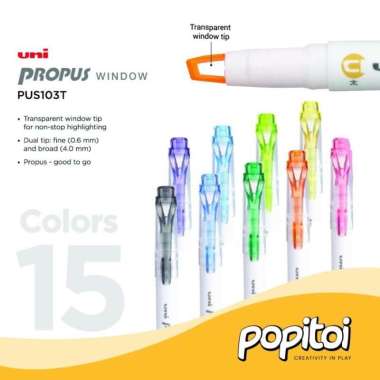 UNI PROPUS Window Dual Color Smoke Light Highlighter Marker SMOKE RED
