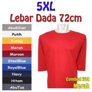 Kaos Oblong Polos Katun Jumbo Big Size 5XL Kuning