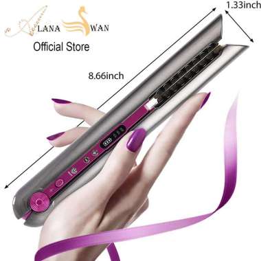ALANA SWAN PRITECH ™ HAIR STRAIGHTENER (FUCHSIA/BRIGHT NICKEL) - CATOKAN RAMBUT WIRELESS PORTABLE
