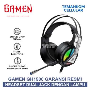 Headset Gamin Gamen GH1500 headphone GAMING RGB Mic lampu RGB GAME Garansi RESMI