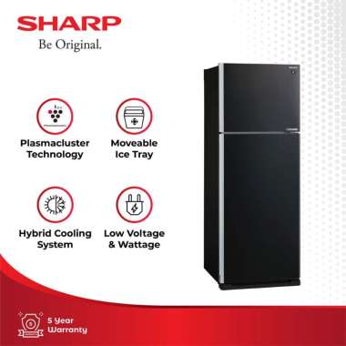 KULKAS SHARP 2 PINTU BLACK SJIG571PGBK | SJ-IG571PG-BK 428L INVERTER