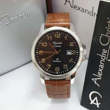 Jam Tangan Kulit Pria Alexandre Christie AC1008 AC 1008 Black Brown Original Bergaransi Resmi 1 Tahu