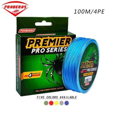 PROBEROS Senar Pancing Kuat PE Murah x4 100m Water Line Benang Pancing Pe Anti Kriting Braided Fishi
