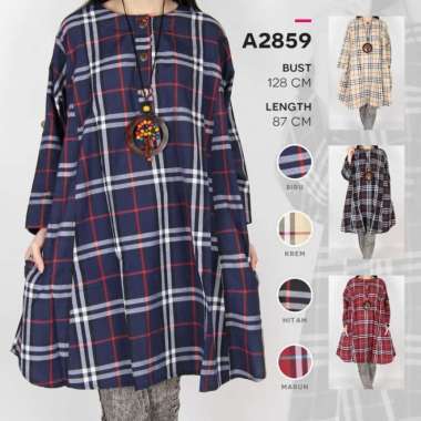 Maliju Tunik Kotak Jumbo Katun - A2859 Multicolor