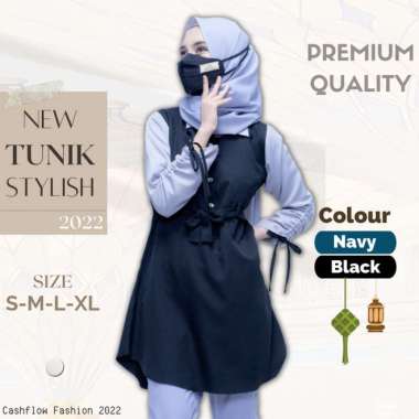 Baju Tunik Remaja Terbaru Kekinian Busui Lebaran Premium Polos Muslim Multicolor