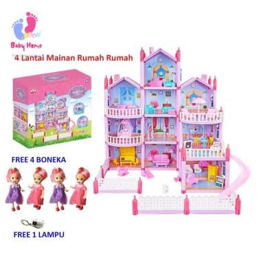 The Princess Villa 4 Lantai Mainan Rumah Rumahan Anak Perempuan Lengkap Dengan Perabot Rumah 4 Lanta