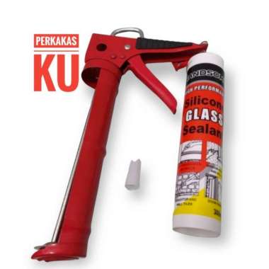 [paket] tembakan lem tebal handle karet+lem kaca botol handsome clear Multicolor